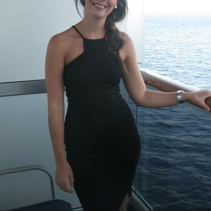 Black Express form fitting dress size XS